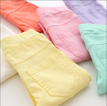Barbala 2016 Summer Elestic Waist Children Pants Girls Jeans Pants Candy Color Causal Jeans For Girls leggings Free Shipping