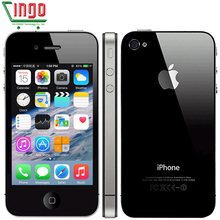 100% Original iphone 4 Apple 4 Factory/Software Unlocked 16/32GB Cell phone 3.5 inch TouchScreen GPS WIFI 5MP DROP SHIPPING
