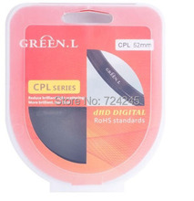 52mm GREEN L CPL Circular Polarizing lens filter for for Nikon 18-55, 50/1.8D, for Canon 50/1.8