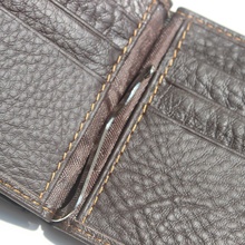 Luxury Brand Men Money Clip 100 Genuine Cow Leather Wallet Mens clip for money Black clamp