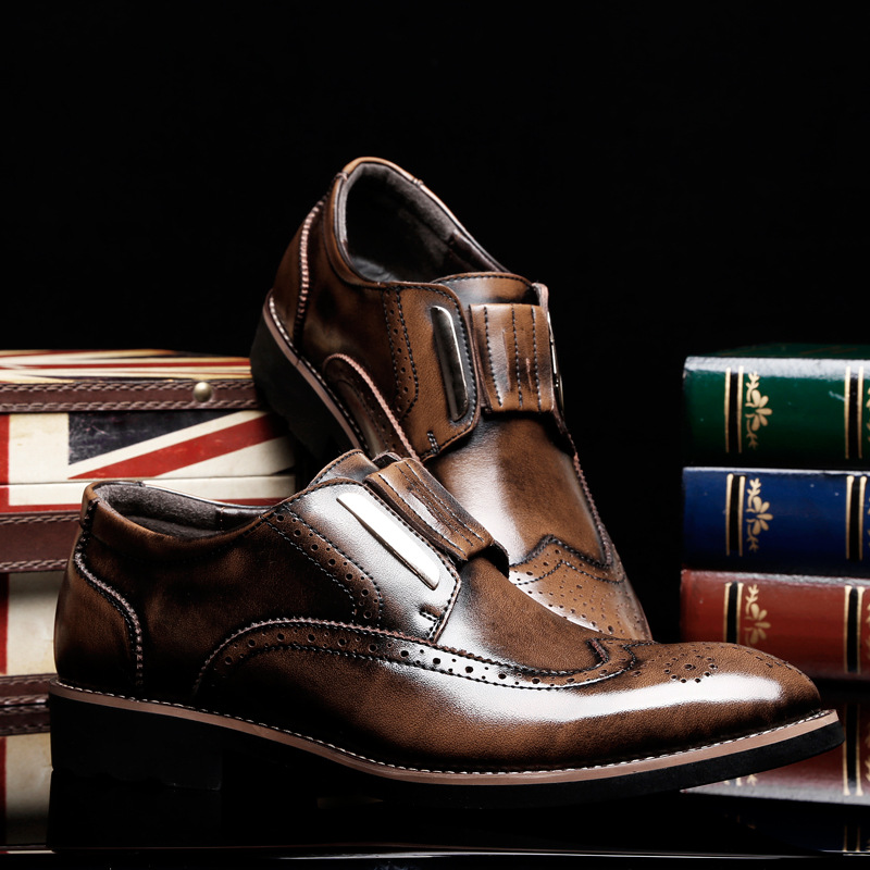 2015 New Retro Genuine Leather Men Shoes Fashion British Business Shoes Dress Shoes Breathable Casual Shoes Autumn Men Loafers