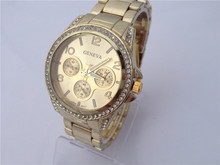 El nuevo 2015 ginebra relojes de los pares. de lujo con incrustaciones de diamantes pulsera reloj de pulsera. ocio reloj de cuarzo. envío gratis