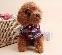 Plaids Shirt Apparel Lapel Costume Dog Clothes The Spring Festival T-shirt Autumn Spring Clothing For Pet Dog Cat DC031