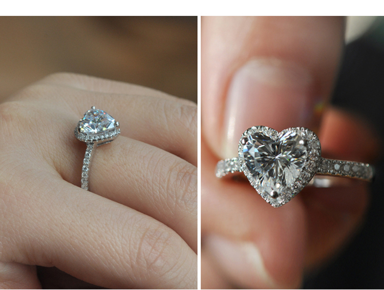 Cheap love heart engagement rings