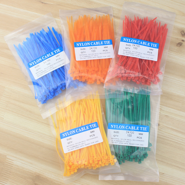 colorful 100Pcs 2 5X100 mm colorful Self Locking Plastic Cable Zip Ties Cable Loop Ties SHB1053