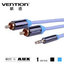 Конвенция 1M черный синий 2RCA 3,5 мм Мужской AUX кабеля Позолоченные RCA разъем 3,5 аудио кабелей наушников гнездо разветвителя Окс