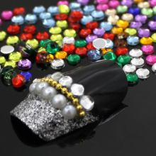 2015 Fashio 12 Colors 3mm Glitters Acrylic Nail Art Salon Stickers Tips DIY Decorations With Wheel