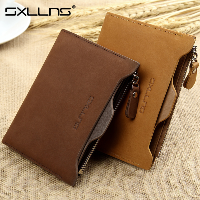 Retro Korean male leather wallet short vertical multifunctional leisure Purse Wallet personality driving license