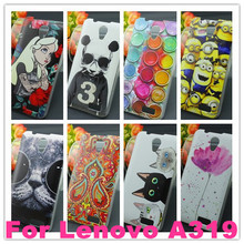 Flower Cat case lenovo A319 hard case  Case Cover For Lenovo RocStar A319 Smartphone ,free shipping