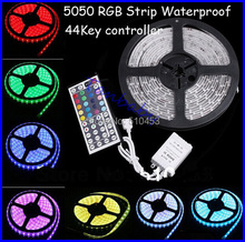 Ip65 waterproof led strip light 5050 smd 300led 5M RGB led rope +44key IR remote controller  free shipping