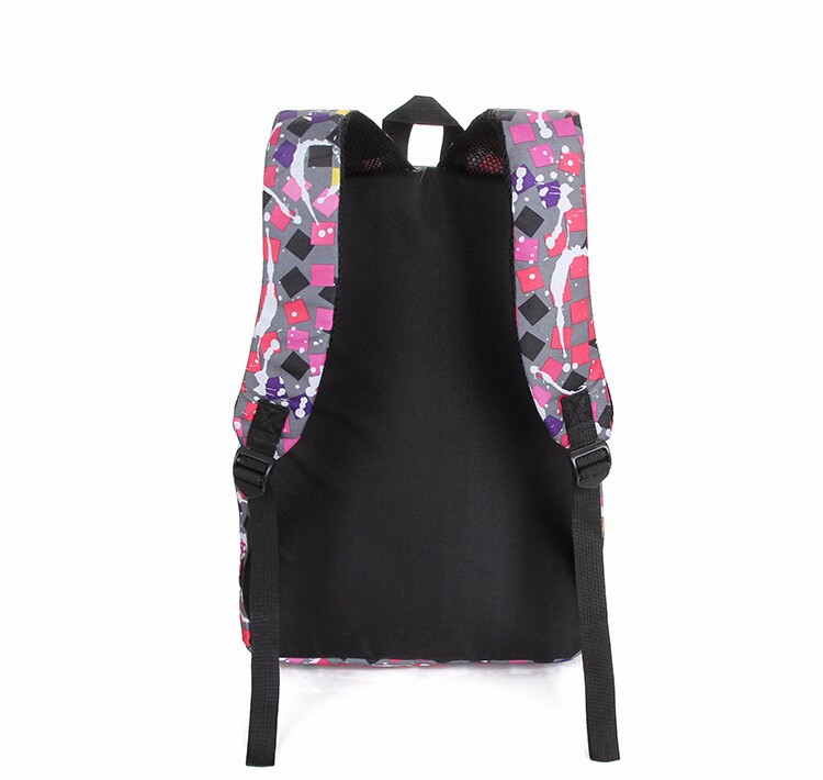 Fashion grid shape women nylon backpack girl school bag Casual Travel bags (14)