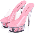Shoe Woman Platform Sandals Summer Multicolor Rose Flower Slides Waterproof 15cm Nightclub Sexy High heeled Shoe