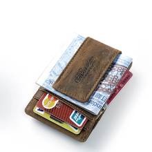 teemzone Men Genuine Leather Wallet Business Casual Credit Card ID Holder with Strong Magnet Money Clip