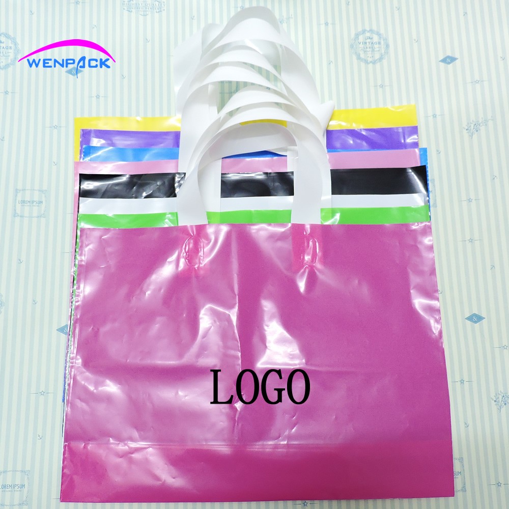 Custom Print Gift Plastic Bag,Handle Packaging Bag/Shopping Bags For Clothing 40x30+10cm Holiday ...