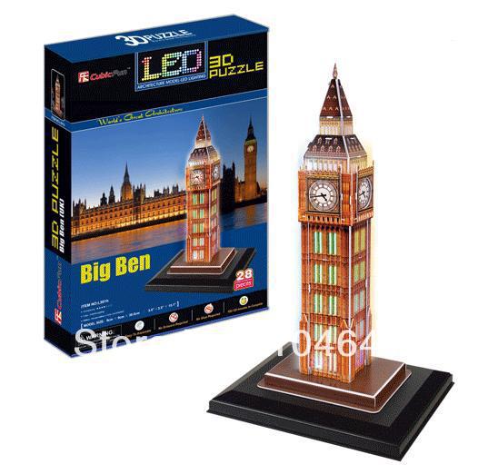 Big Ben with LED light CubicFun 3D educational puzzle Paper & EPS Model Papercraft Home Adornment for christmas gift