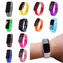 Hot Fashion Sport LED Women Watches Silicone Rubber Touch Screen Digital Watches Waterproof Bracelet Wrist Watch Candy Color