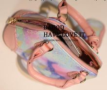 Mini bag clouds rainbow printing colorful painting cute sweet princess Lolita diagonal shoulder bag messenger bag