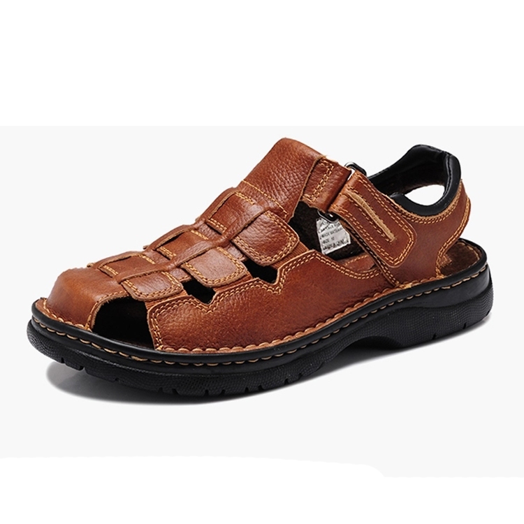 Mode hommes en cuir vÃ©ritable sandales en plein air hommes pantoufles ...
