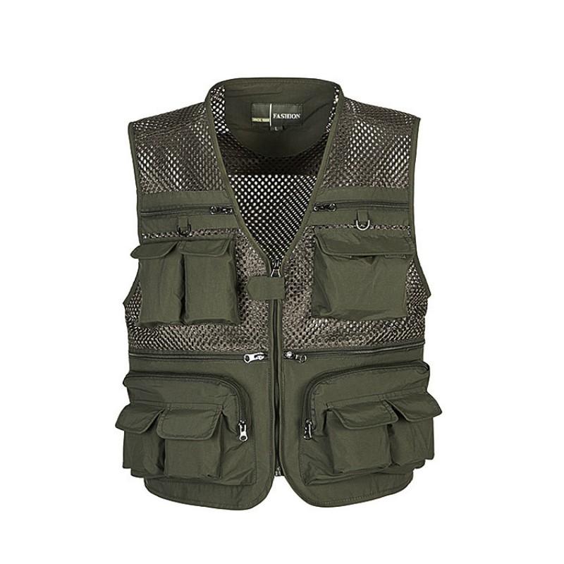 Description Picture 3 of itemOutdoor Fishing Vests Quick Dry Breathable Multi Pocket Mesh Jackets Photography Hiking Vest Army green fish Vest