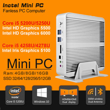 Partaker B3 Business Mini PC Fanless Computer with 4th 5th Gen Intel Core I5 4258u 4278u