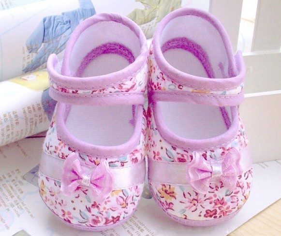 Girls flowers bow baby toddler shoes 11cm 12cm 13cm spring autumn children footwear first walkers