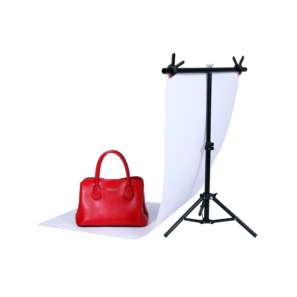 T Backdrop Stand PVC Background Photography Adjustable Support System Clamp