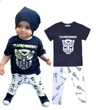 summer style baby boy clothes set Cartoon Superman t-shirt+guitar pants boy tracksuit set Brands Kids clothing set for girl set