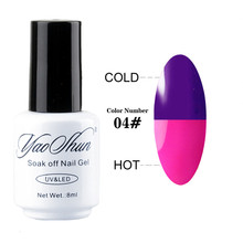 Yaoshun Chameleon Temperature Change Nail Color UV Gel nail Polish Lacquer for soak off gel polish 8ml