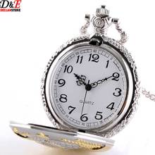 2015 New Soviet Sickle hammer Style Quartz Pocket Watch Men women Vintage Silver Pendant Gift wholesale