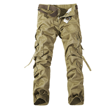 New 2015 Military Army Camouflage Cargo Pants Plus Size Multi-pocket Overalls Trousers Men 5 Color