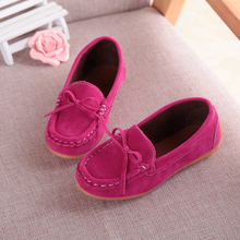 20156 children prewalker Casual shoes kids girls Flat bottomed suede bow tie Non slip ventilation ZG281
