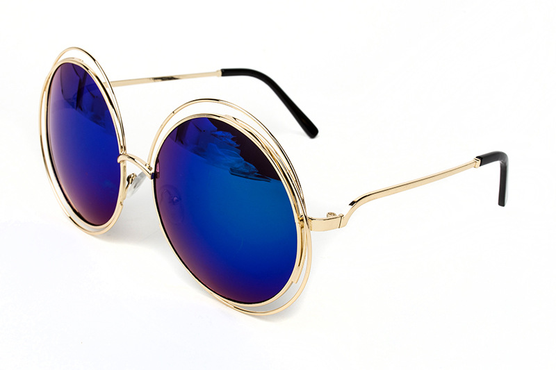 New big circle round frame sunglasses size bicyclic female face generic female fashion personality sunglasses Oculos