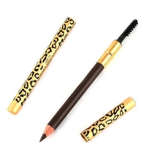 Hot High Quality Leopard Brown Eyebrow Pencil Pen With Brush Makeup Cosmetics free shipping