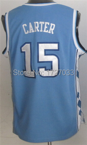 Jordan 23 Vince Carter 15 Ty Lawson 5 Larry Bird 33 The University of North Carolina UNC Men Blue White Basketball Jerseys (6).jpg