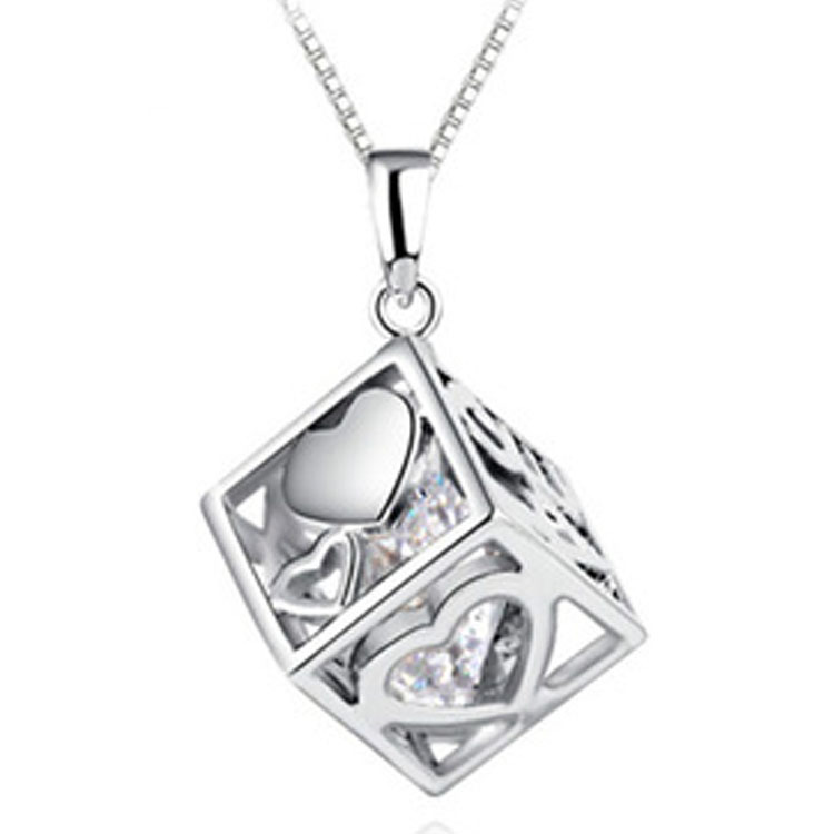 Love-Heart-clear-raw-austrian-quartz-crystal-necklace-pendant-Women ...