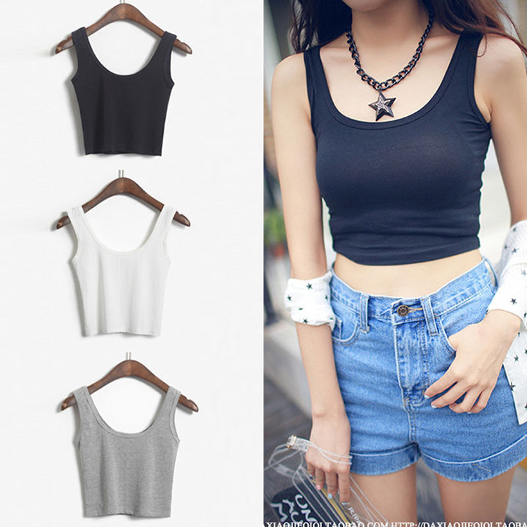 Hot Sale 2015 New Fashion Women Pure Color Slim Render Tank Top Vest Women Summer Style