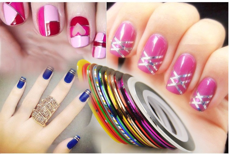 Art With Striping Tape Nail Design Color Block Diseo Photo By Lcandy