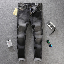 2016 New Fashion Designer Mens Jeans Black Color Printed Jeans For Men Brand Straight Robin Jeans Cotton,Wholesale