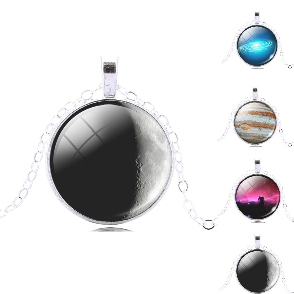 Fahion Star Universe Cabochon Galaxy Necklace Pendant Chain Necklace Hot Slae Jewelry Women Men Drop Shipping