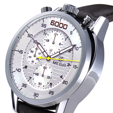 Nuevo diseño Header 100% cuero genuino de cuarzo relojes resistente al agua multifuncional pequeña obra de línea relojes hombres Reloj