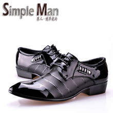 New British Men’s Leather Shoes Fashion Man Pointed Toe Formal Wedding Shoes Male Flats Dress Shoes Size 38-44
