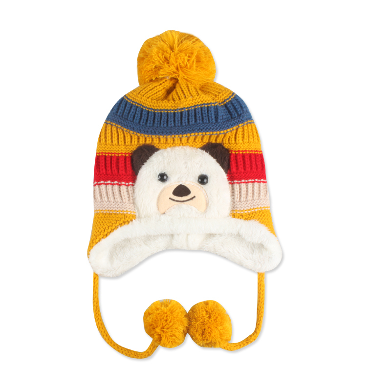 baby hats Autumn and winter warmth Cartoon panda ...