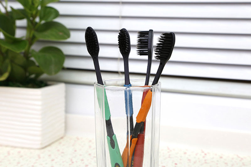 EA14 4PCS Double Ultra Soft Toothbrush Bamboo Charcoal Nano Brush Oral Care (9)