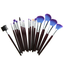 New Arrival 16 pcs Cosmetic Beauty Makeup Brush Set Tools with Purple Leather Case Dropshipping
