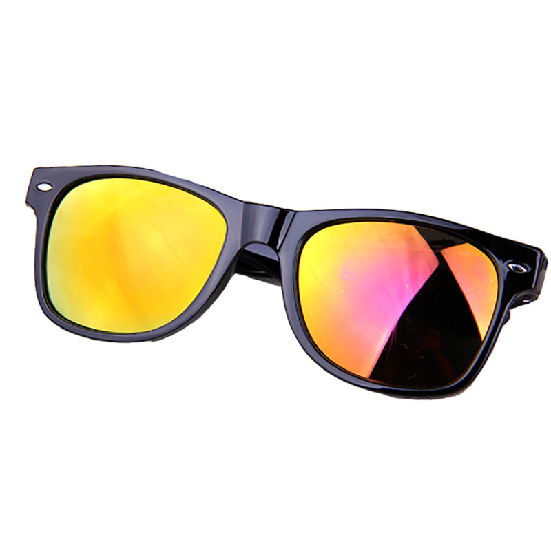 New fashion 2015 reflective glasses round Black Frame men women sun glasses sunglasses 5 colors Free