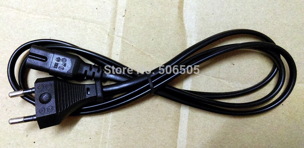 1.5m EU / Europe 2Pin Power Cord Cable EU 2 Prong Laptop AC Adapter Lead 2Pin cable Free shipping