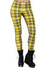 Fashion font b Tartan b font Yellow Leggings women Lady Girl clothing Pants Wholesale S M