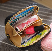 New Fashion Women Lady Litchi PU Leather Zipper Hasp Short Clutch Wallet Coin Purses ID Card