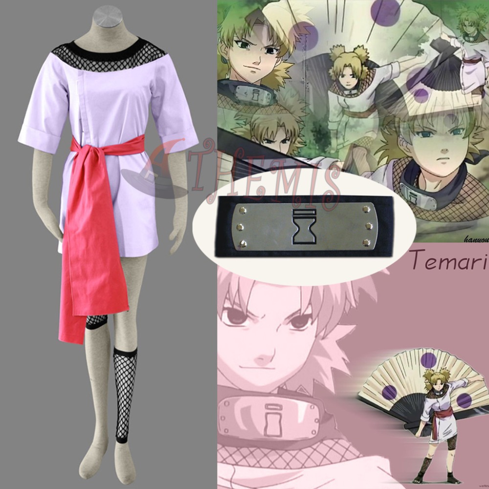 Athemis Hot Selling Naruto Temari Cosplay Costumes Japanese Black