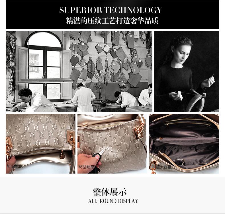 2015 Fashion Brand 3 Sets Bags High-grade Pu Leather Handbag Women